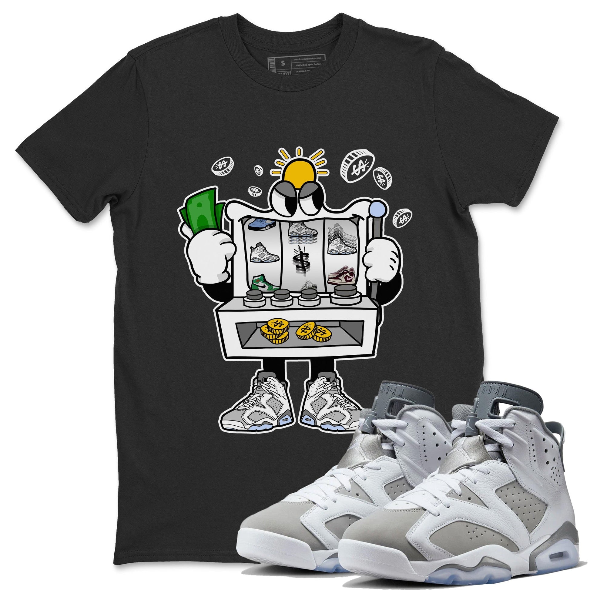 Jordan 6 Cool Grey Sneaker Match Tees Slot Machine Sneaker Tees Jordan 6 Cool Grey Sneaker Release Tees Unisex Shirts