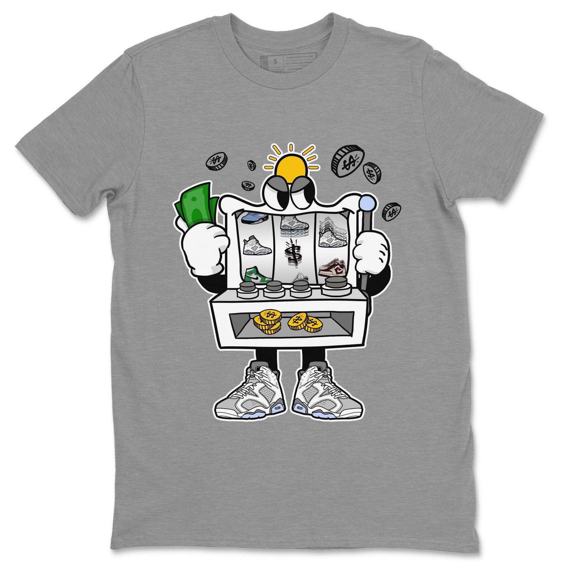 Jordan 6 Cool Grey Sneaker Match Tees Slot Machine Sneaker Tees Jordan 6 Cool Grey Sneaker Release Tees Unisex Shirts