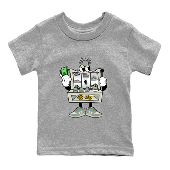 Dunk Low Mica Green Sneaker Match Tees Slot Machine Sneaker Tees Dunk Mica Green Sneaker Release Tees Kids Shirts Heather Grey 2