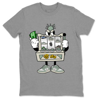 Dunk Low Mica Green Sneaker Match Tees Slot Machine Sneaker Tees Dunk Mica Green Sneaker Release Tees Unisex Shirts Heather Grey 2