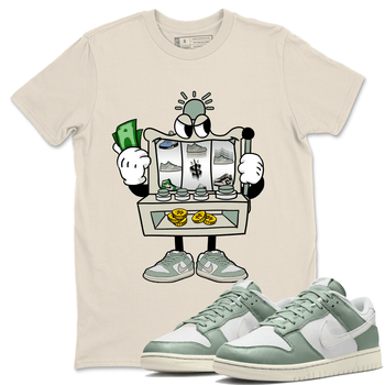 Dunk Low Mica Green Sneaker Match Tees Slot Machine Sneaker Tees Dunk Mica Green Sneaker Release Tees Unisex Shirts Natural 1