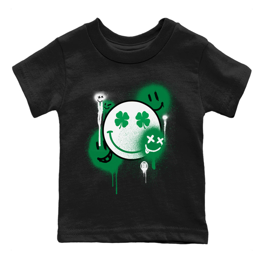 Jordan 1 Lucky Green Sneaker Match Tees Smile Painting Sneaker Tees Jordan 1 Lucky Green Sneaker Release Tees Kids Shirts