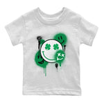 Jordan 1 Lucky Green Sneaker Match Tees Smile Painting Sneaker Tees Jordan 1 Lucky Green Sneaker Release Tees Kids Shirts