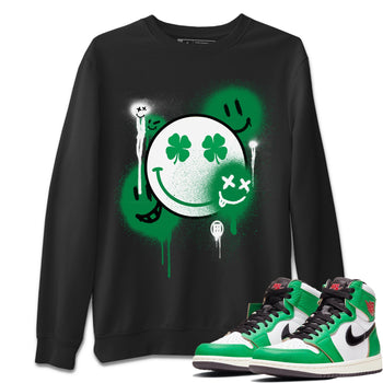 Jordan 1 Lucky Green Sneaker Match Tees Smile Painting Sneaker Tees Jordan 1 Lucky Green Sneaker Release Tees Unisex Shirts