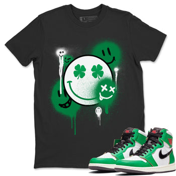 Jordan 1 Lucky Green Sneaker Match Tees Smile Painting Sneaker Tees Jordan 1 Lucky Green Sneaker Release Tees Unisex Shirts