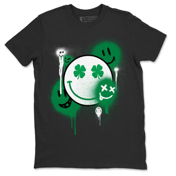 Jordan 1 Lucky Green Sneaker Match Tees Smile Painting Sneaker Tees Jordan 1 Lucky Green Sneaker Release Tees Unisex Shirts
