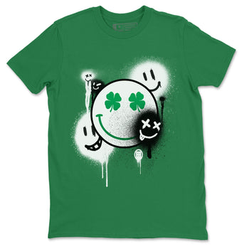 Jordan 1 Lucky Green Sneaker Match Tees Smile Painting Sneaker Tees Jordan 1 Lucky Green Sneaker Release Tees Unisex Shirts
