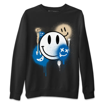 Jordan 1 Travis Scott Fragment Sneaker Match Tees Smile Painting Sneaker Tees Jordan 1 Travis Scott Fragment Sneaker Release Tees Unisex Shirts