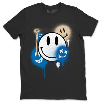 Jordan 1 Travis Scott Fragment Sneaker Match Tees Smile Painting Sneaker Tees Jordan 1 Travis Scott Fragment Sneaker Release Tees Unisex Shirts