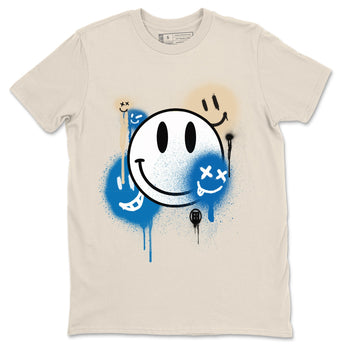 Jordan 1 Travis Scott Fragment Sneaker Match Tees Smile Painting Sneaker Tees Jordan 1 Travis Scott Fragment Sneaker Release Tees Unisex Shirts