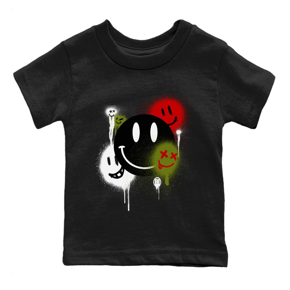 Air Jordan 1 Travis Scott Olive Smile Painting Baby and Kids Sneaker Tees Air Jordan 1 Low x Travis Scott x Olive Kids Sneaker Tees Washing and Care Tip