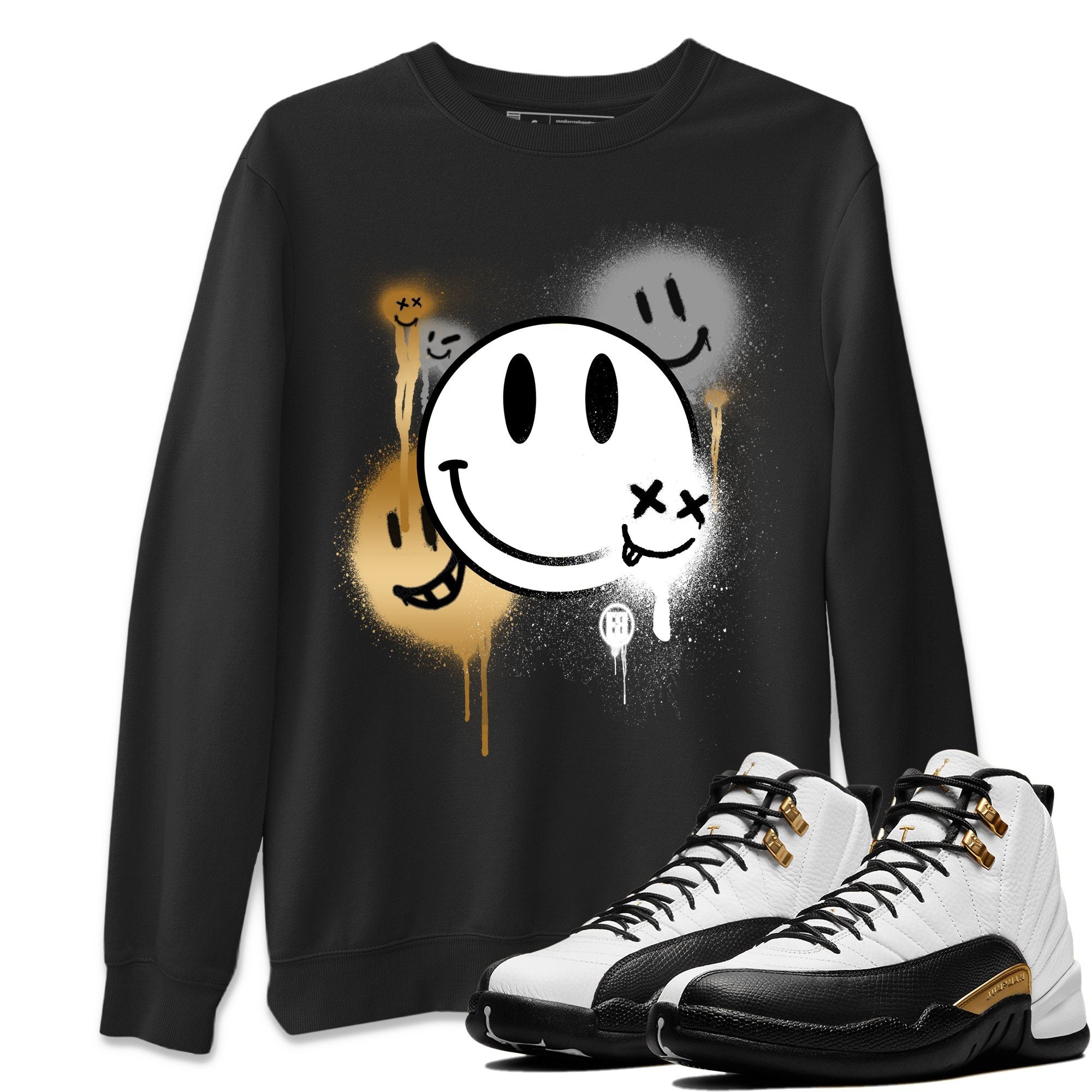 Jordan 12 Royalty Sneaker Match Tees Smile Painting Sneaker Tees Jordan 12 Royalty Sneaker Release Tees Unisex Shirts