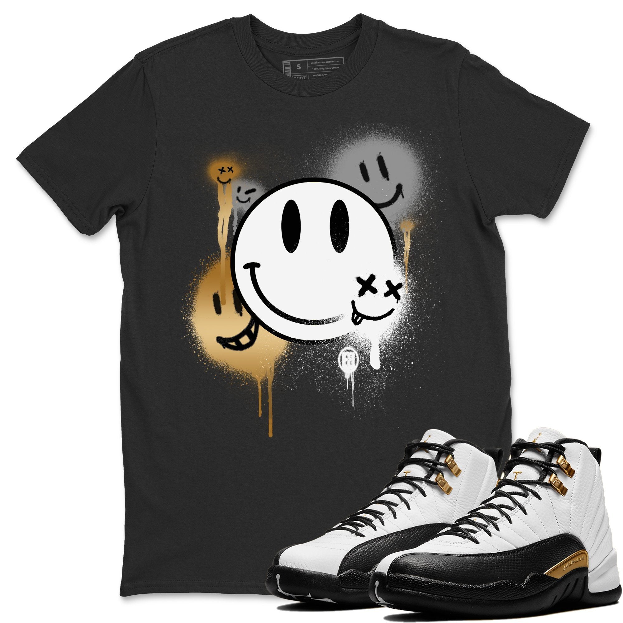 Jordan 12 Royalty Sneaker Match Tees Smile Painting Sneaker Tees Jordan 12 Royalty Sneaker Release Tees Unisex Shirts