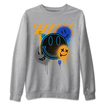 Jordan 2 OFF-WHITE Black Blue Sneaker Match Tees Smile Painting Sneaker Tees Jordan 2 OFF-WHITE Black Blue Sneaker Release Tees Unisex Shirts
