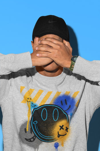 Jordan 2 OFF-WHITE Black Blue Sneaker Match Tees Smile Painting Sneaker Tees Jordan 2 OFF-WHITE Black Blue Sneaker Release Tees Unisex Shirts