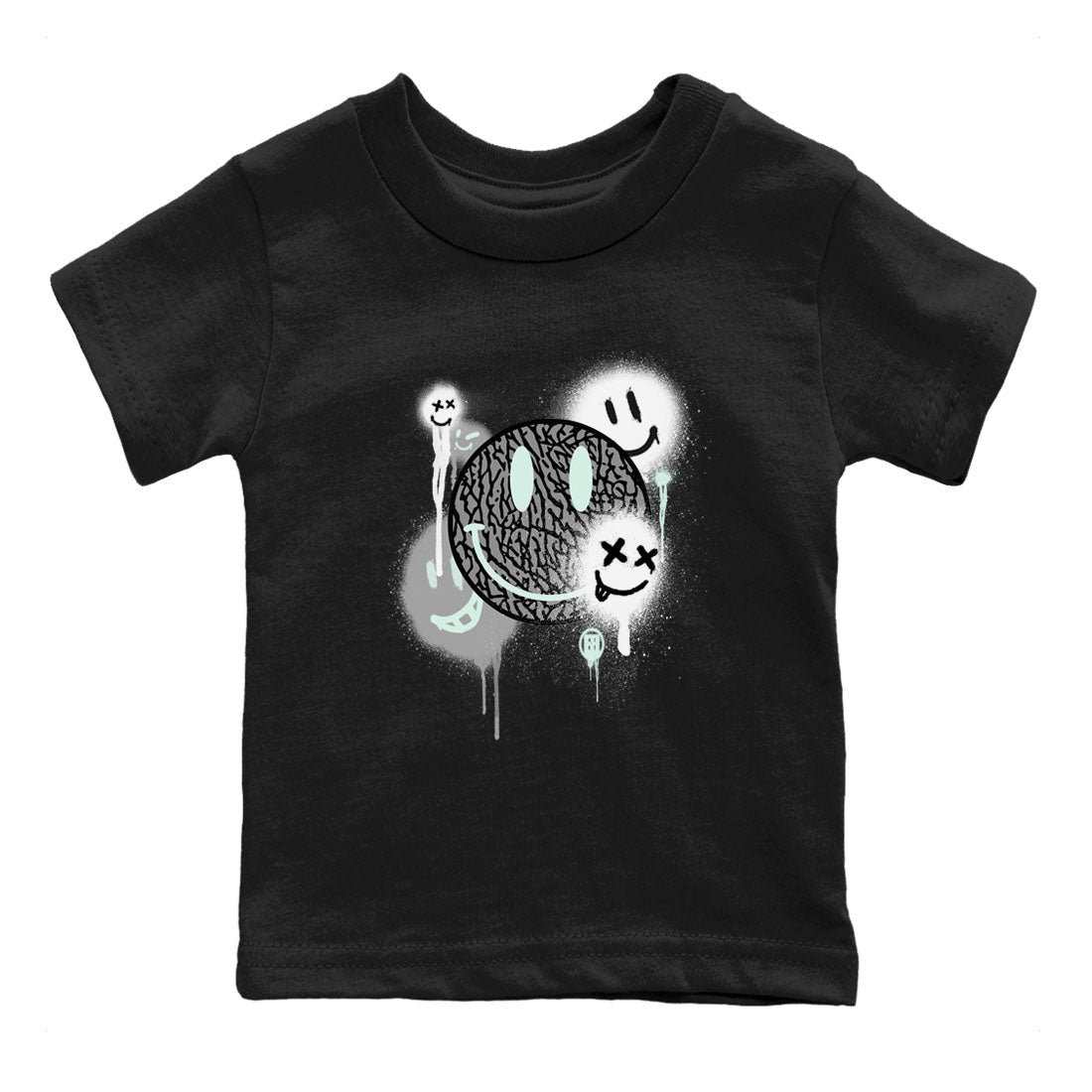 3s Green Glow shirt to match jordans Smile Painting sneaker tees Air Jordan 3 Green Glow SNRT sneaker release tees baby toddler Black 2 cotton Shirt