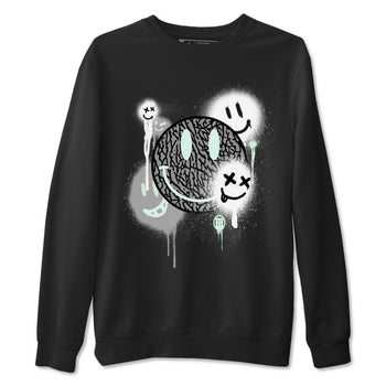 3s Green Glow shirt to match jordans Smile Painting sneaker tees Air Jordan 3 Green Glow SNRT Sneaker Release Tees unisex cotton Black 2 crew neck shirt