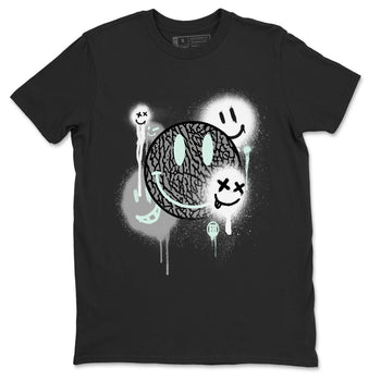 3s Green Glow shirt to match jordans Smile Painting sneaker tees Air Jordan 3 Green Glow SNRT Sneaker Release Tees unisex cotton Black 2 crew neck shirt
