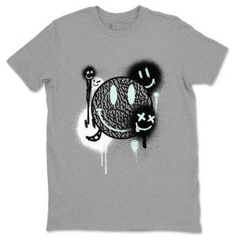3s Green Glow shirt to match jordans Smile Painting sneaker tees Air Jordan 3 Green Glow SNRT Sneaker Release Tees unisex cotton Heather Grey 2 crew neck shirt