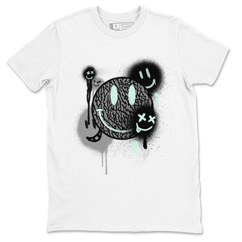 3s Green Glow shirt to match jordans Smile Painting sneaker tees Air Jordan 3 Green Glow SNRT Sneaker Release Tees unisex cotton White 2 crew neck shirt