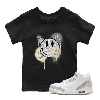 Smile Painting sneaker match tees to Ivory 3s street fashion brand for shirts to match Jordans SNRT Sneaker Tees Air Jordan 3 Craft 'Ivory' unisex t-shirt Black 1 youth shirt