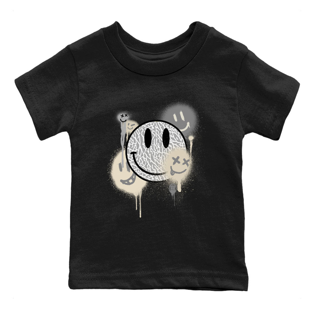 Smile Painting sneaker match tees to Ivory 3s street fashion brand for shirts to match Jordans SNRT Sneaker Tees Air Jordan 3 Craft 'Ivory' unisex t-shirt Black 2 youth shirt