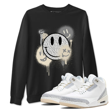 Smile Painting sneaker match tees to Ivory 3s street fashion brand for shirts to match Jordans SNRT Sneaker Tees Air Jordan 3 Craft 'Ivory' unisex t-shirt Black 1 unisex shirt