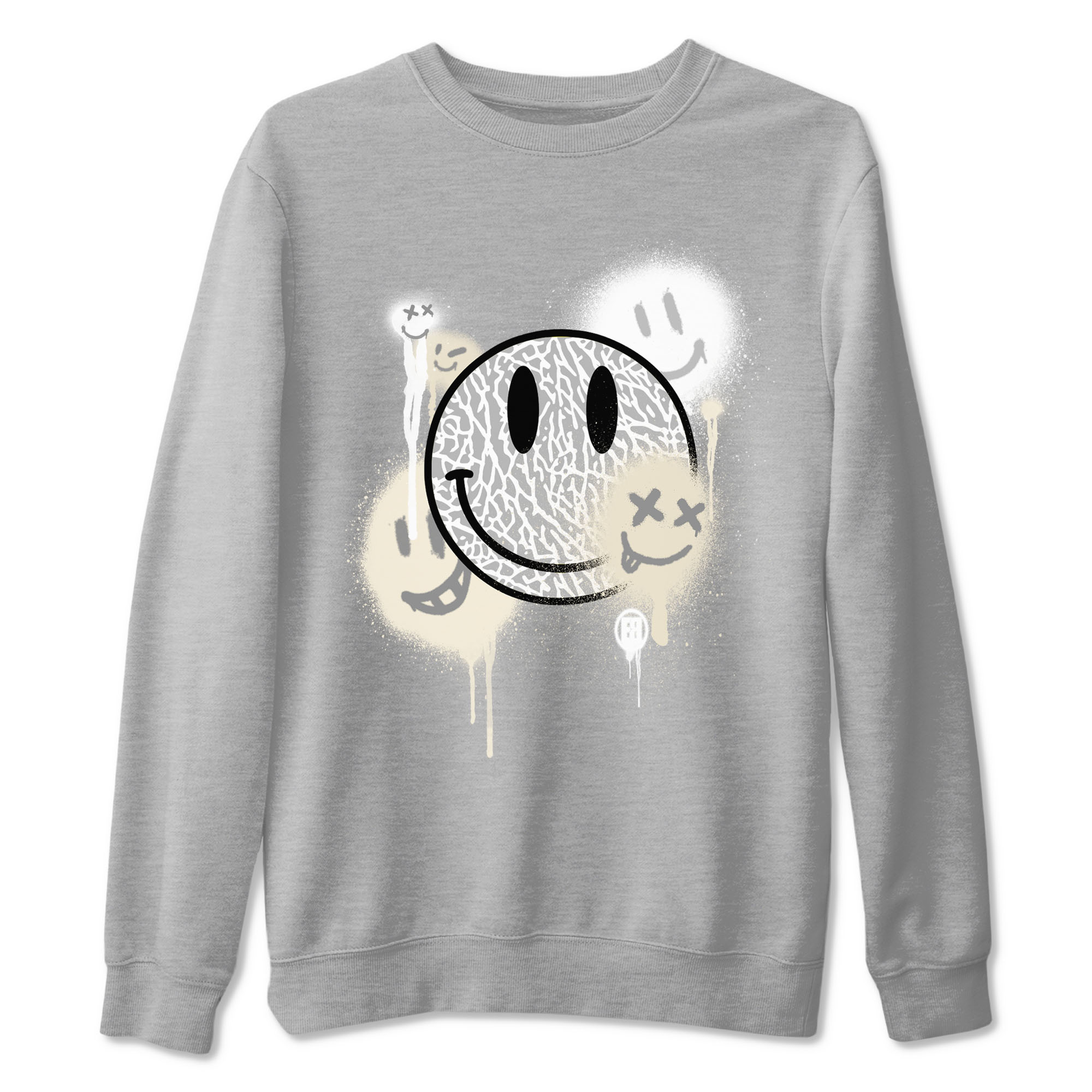 Smile Painting sneaker match tees to Ivory 3s street fashion brand for shirts to match Jordans SNRT Sneaker Tees Air Jordan 3 Craft 'Ivory' unisex t-shirt Heather Grey 2 unisex shirt