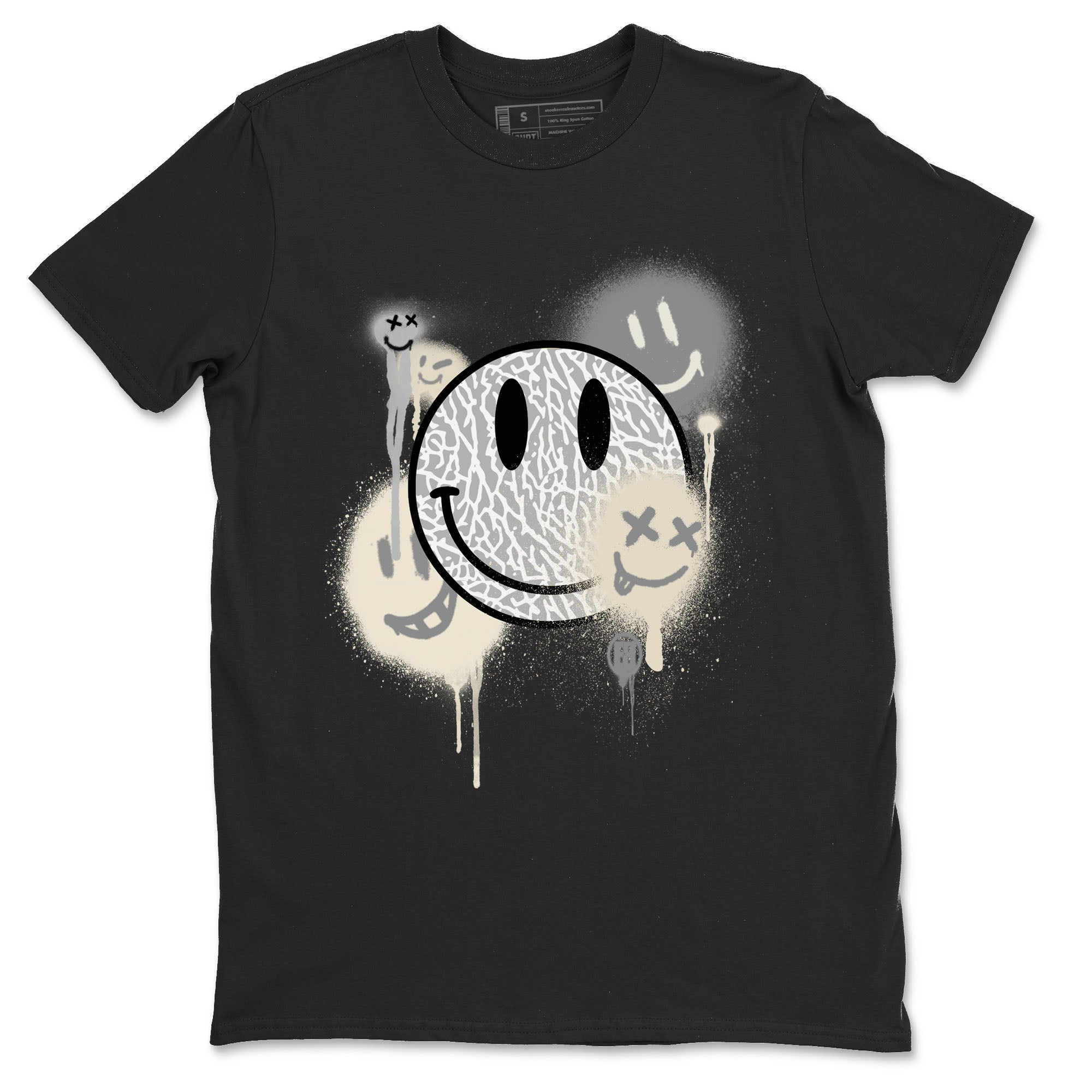 Smile Painting sneaker match tees to Ivory 3s street fashion brand for shirts to match Jordans SNRT Sneaker Tees Air Jordan 3 Craft 'Ivory' unisex t-shirt Black 2 unisex shirt