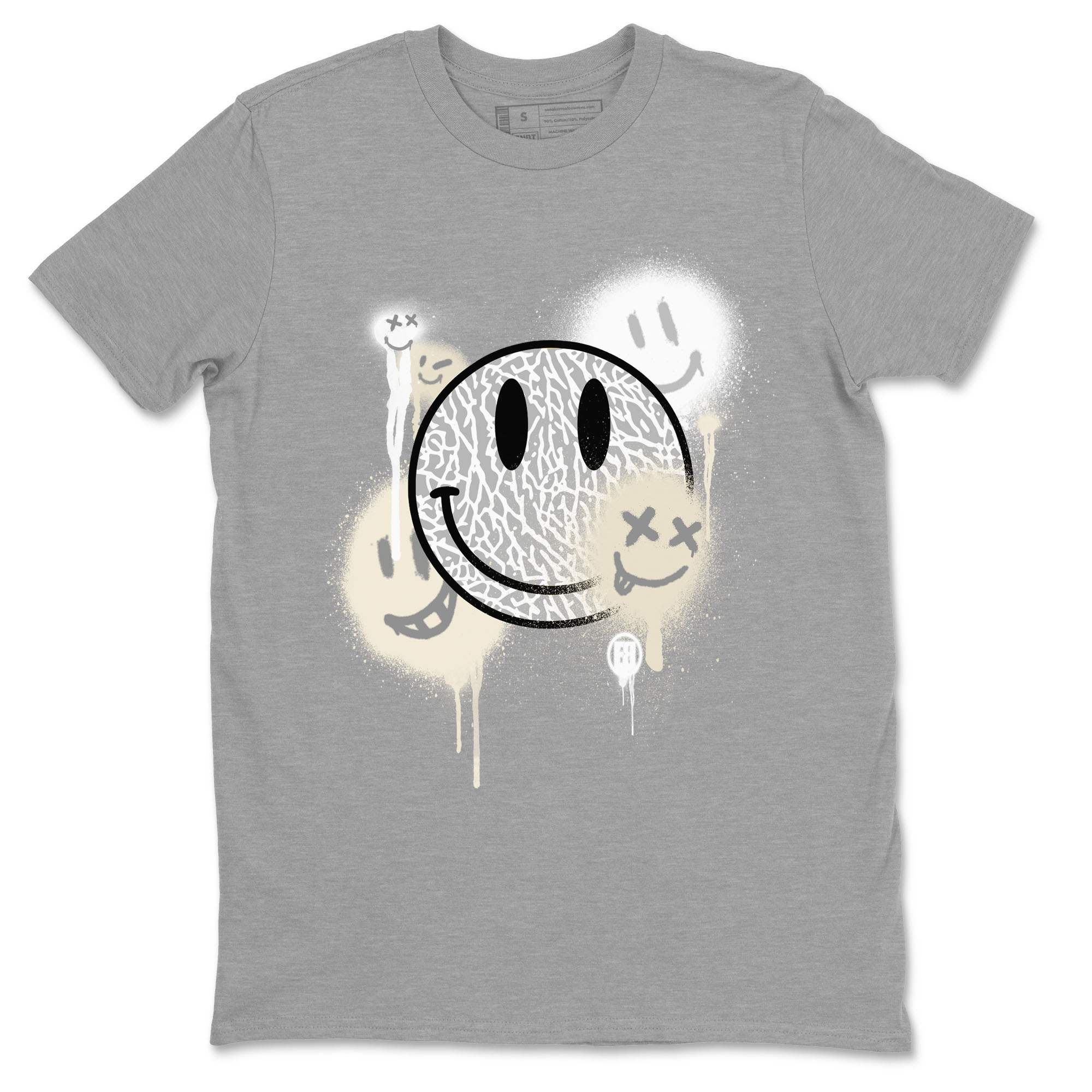 Smile Painting sneaker match tees to Ivory 3s street fashion brand for shirts to match Jordans SNRT Sneaker Tees Air Jordan 3 Craft 'Ivory' unisex t-shirt Heather Grey 2 unisex shirt