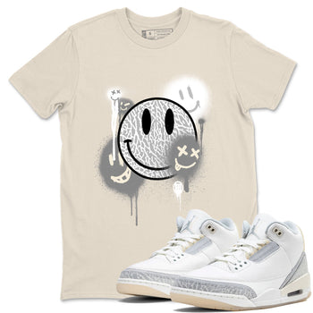Smile Painting sneaker match tees to Ivory 3s street fashion brand for shirts to match Jordans SNRT Sneaker Tees Air Jordan 3 Craft 'Ivory' unisex t-shirt Natural 1 unisex shirt