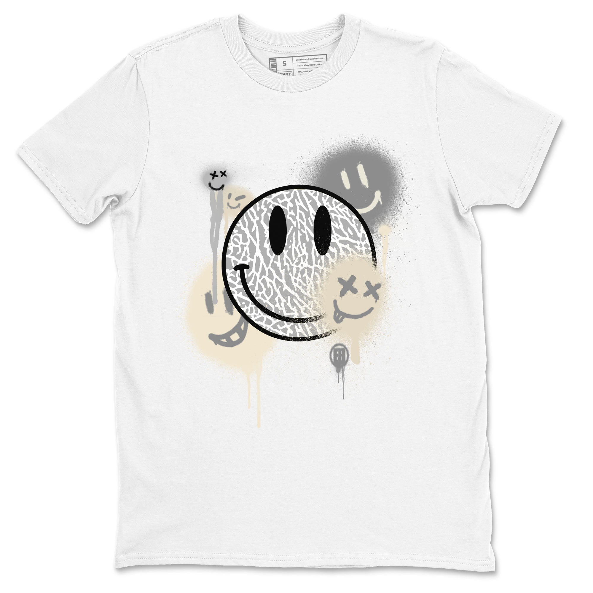 Smile Painting sneaker match tees to Ivory 3s street fashion brand for shirts to match Jordans SNRT Sneaker Tees Air Jordan 3 Craft 'Ivory' unisex t-shirt White 2 unisex shirt