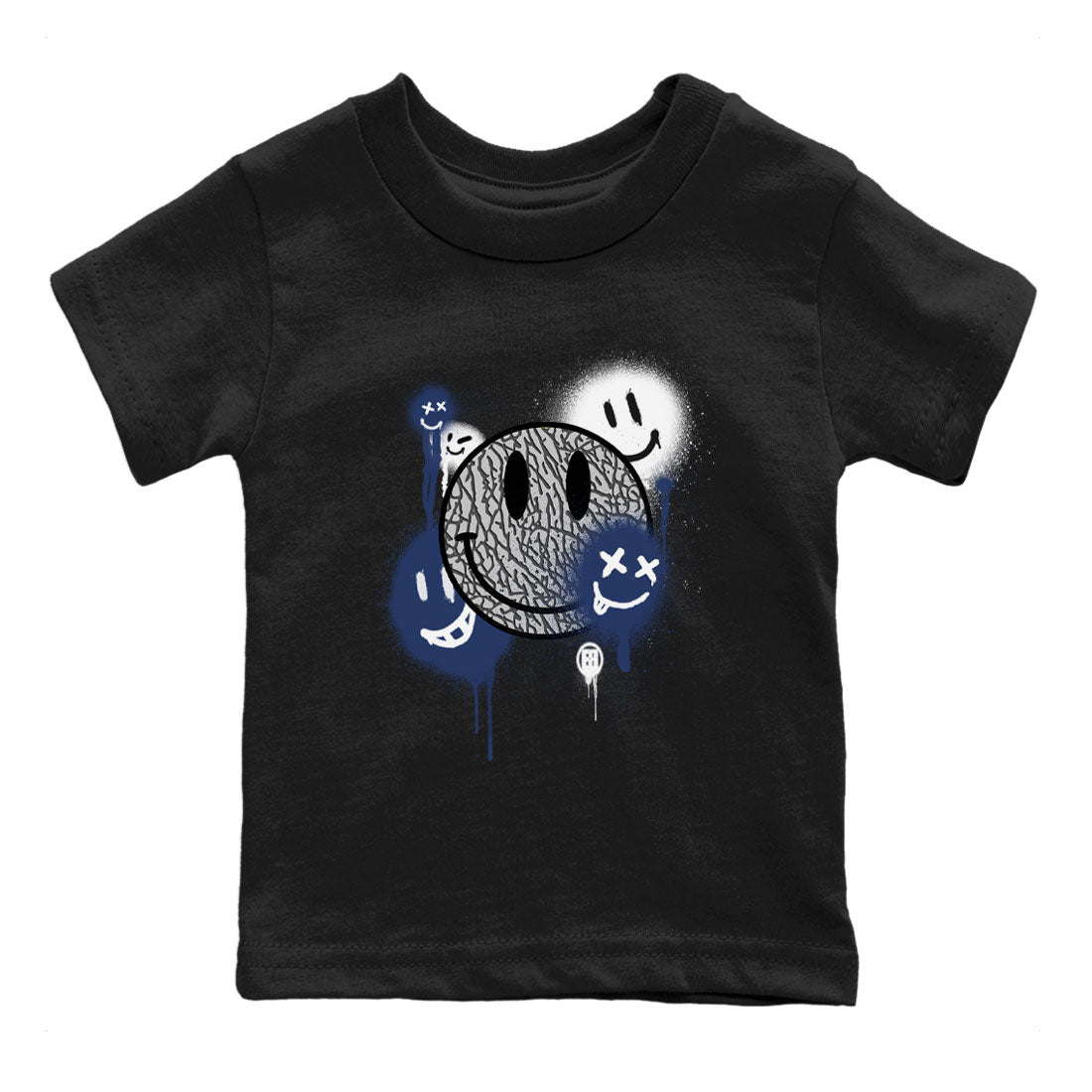 3s Midnight Navy shirt to match jordans Smile Painting sneaker match tee Air Jordan 3 Midnight Navy SNRT Sneaker Tees baby toddler Black 2 cotton Shirt