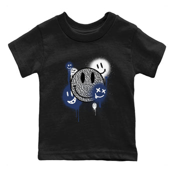 3s Midnight Navy shirt to match jordans Smile Painting sneaker match tee Air Jordan 3 Midnight Navy SNRT Sneaker Tees baby toddler Black 2 cotton Shirt
