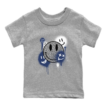3s Midnight Navy shirt to match jordans Smile Painting sneaker match tee Air Jordan 3 Midnight Navy SNRT Sneaker Tees baby toddler Heather Grey 2 cotton Shirt