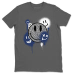 3s Midnight Navy shirt to match jordans Smile Painting sneaker match tee Air Jordan 3 Midnight Navy SNRT Sneaker Tees unisex cotton Cool Grey 2 crew neck shirt