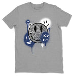 3s Midnight Navy shirt to match jordans Smile Painting sneaker match tee Air Jordan 3 Midnight Navy SNRT Sneaker Tees unisex cotton Heather Grey 2 crew neck shirt