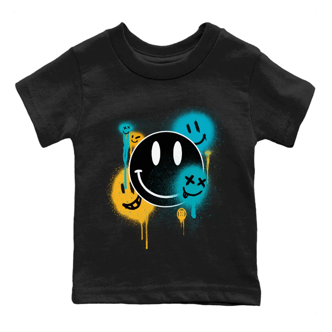 Jordan 5 Aqua Sneaker Match Tees Smile Painting Sneaker Tees Jordan 5 Aqua Sneaker Release Tees Kids Shirts