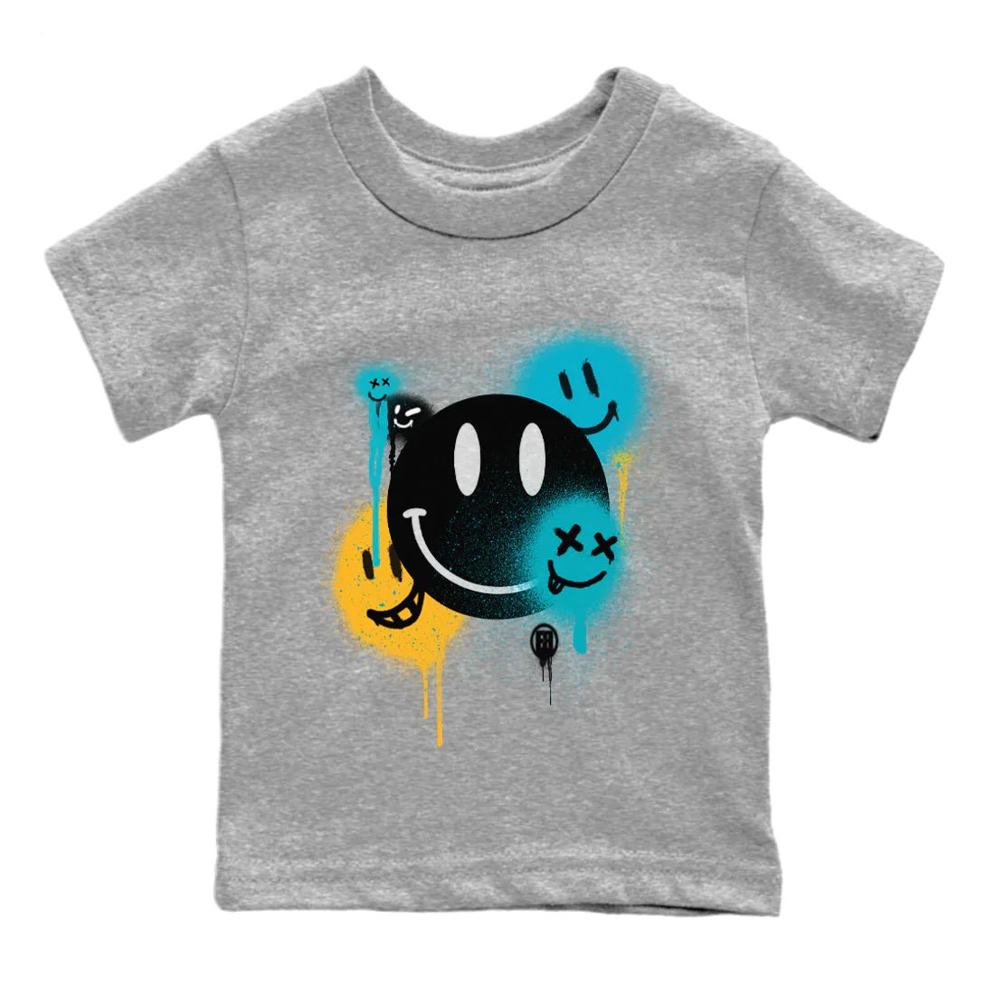 Jordan 5 Aqua Sneaker Match Tees Smile Painting Sneaker Tees Jordan 5 Aqua Sneaker Release Tees Kids Shirts