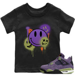 Jordan 4 Canyon Purple Sneaker Match Tees Smile Painting Sneaker Tees Jordan 4 Canyon Purple Sneaker Release Tees Kids Shirts