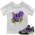 Jordan 4 Canyon Purple Sneaker Match Tees Smile Painting Sneaker Tees Jordan 4 Canyon Purple Sneaker Release Tees Kids Shirts