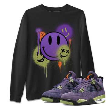 Jordan 4 Canyon Purple Sneaker Match Tees Smile Painting Sneaker Tees Jordan 4 Canyon Purple Sneaker Release Tees Unisex Shirts