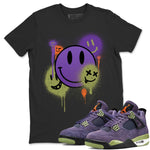 Jordan 4 Canyon Purple Sneaker Match Tees Smile Painting Sneaker Tees Jordan 4 Canyon Purple Sneaker Release Tees Unisex Shirts