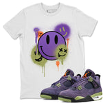 Jordan 4 Canyon Purple Sneaker Match Tees Smile Painting Sneaker Tees Jordan 4 Canyon Purple Sneaker Release Tees Unisex Shirts