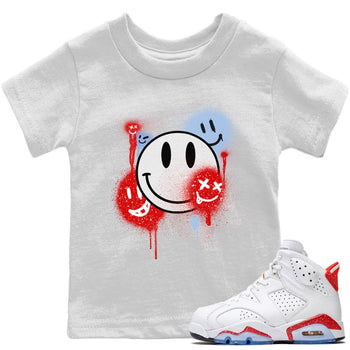Jordan 6 Red Velvet Cookies Sneaker Match Tees Smile Painting Sneaker Tees Jordan 6 Red Velvet Cookies Sneaker Release Tees Kids Shirts