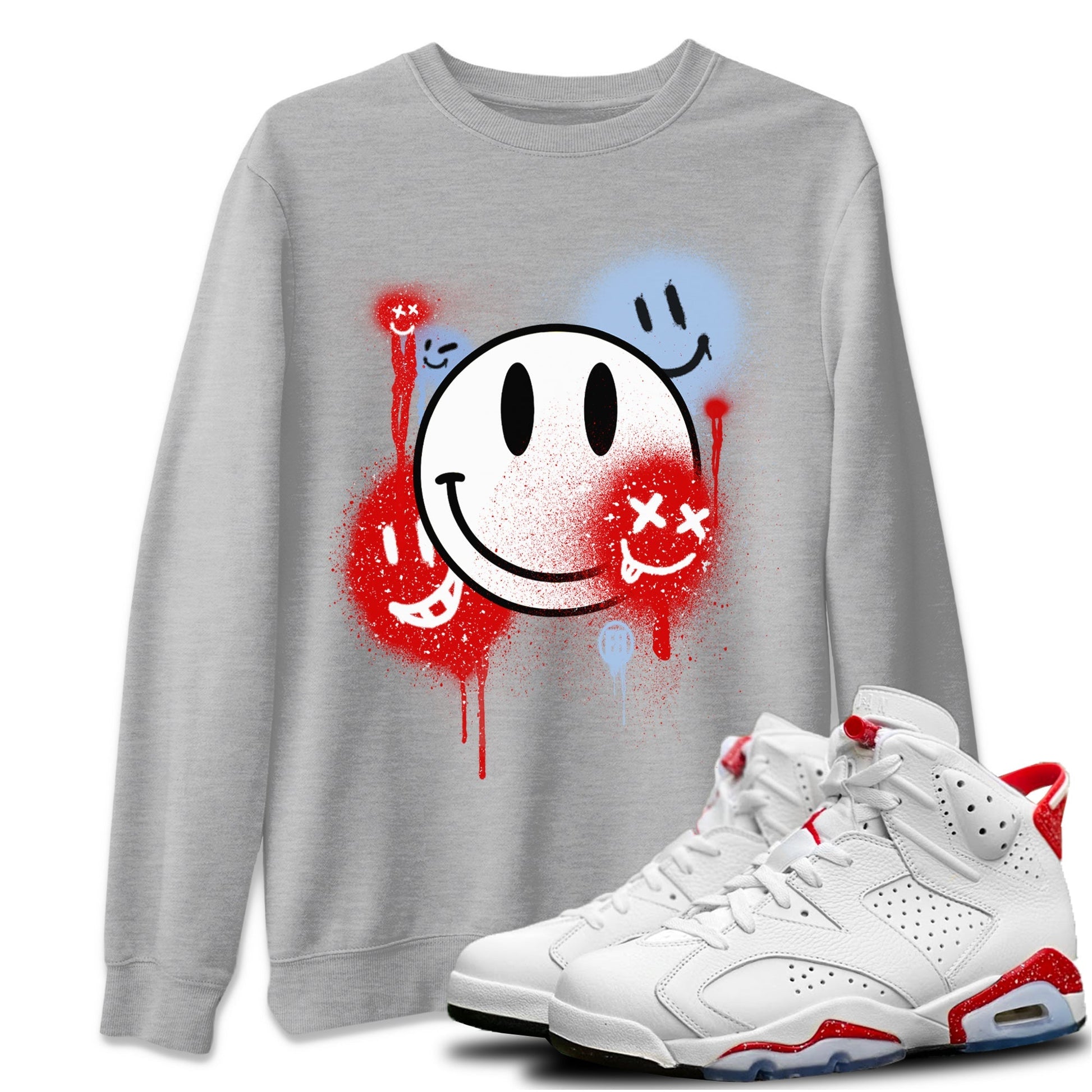 Jordan 6 Red Velvet Cookies Sneaker Match Tees Smile Painting Sneaker Tees Jordan 6 Red Velvet Cookies Sneaker Release Tees Unisex Shirts