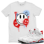 Jordan 6 Red Velvet Cookies Sneaker Match Tees Smile Painting Sneaker Tees Jordan 6 Red Velvet Cookies Sneaker Release Tees Unisex Shirts