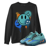 Yeezy 700 Faded Azure Sneaker Match Tees Smile Painting Sneaker Tees Yeezy 700 Faded Azure Sneaker Release Tees Unisex Shirts