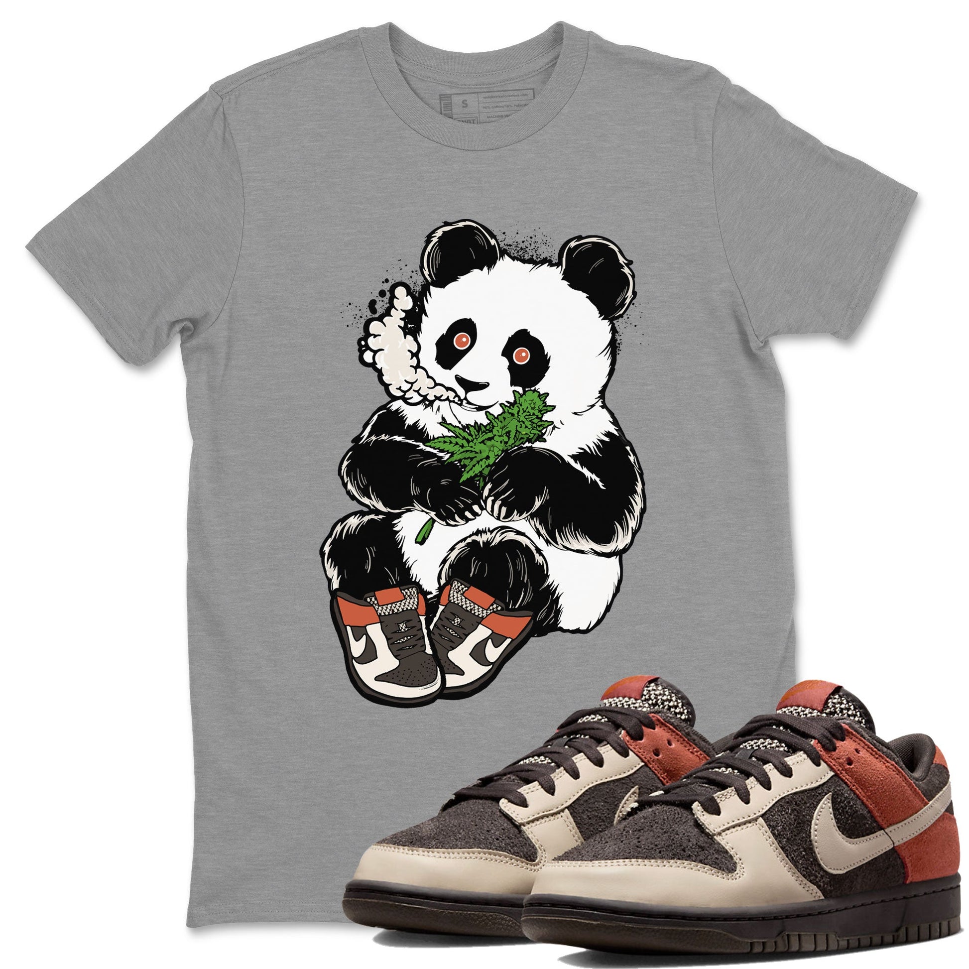 Nike Dunk Low Red Panda shirt to match jordans Smoking Panda sneaker tees Dunk Red Panda SNRT Sneaker Release Tees Unisex Heather Grey 1 T-Shirt