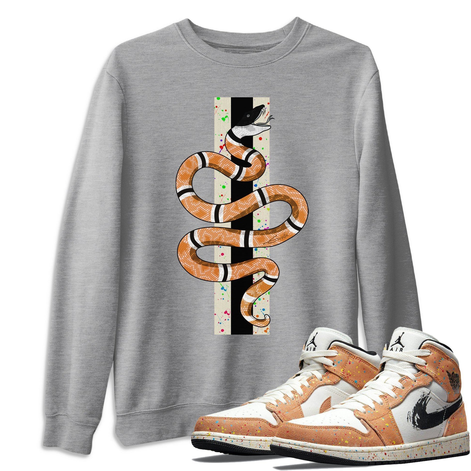 Jordan 1 Brushstroke Sneaker Match Tees Snake Sneaker Tees Jordan 1 Brushstroke Sneaker Release Tees Unisex Shirts